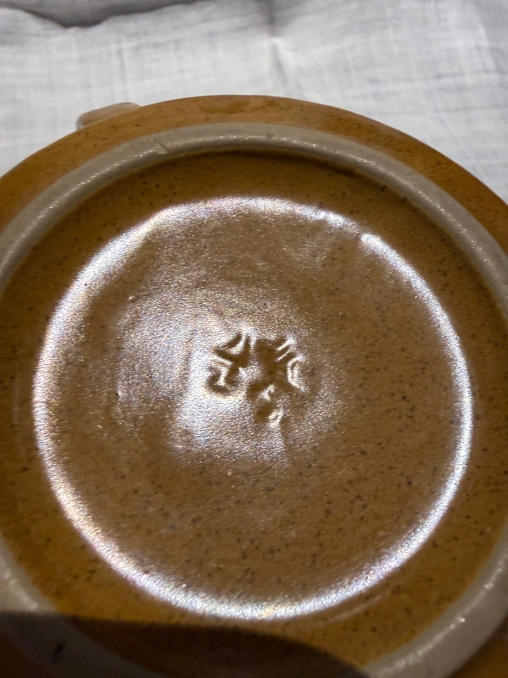 Vintage 1970s Stoneware Soup Mugs Set of 2 Brown Floral Speckled Pottery - Picture 2 of 10